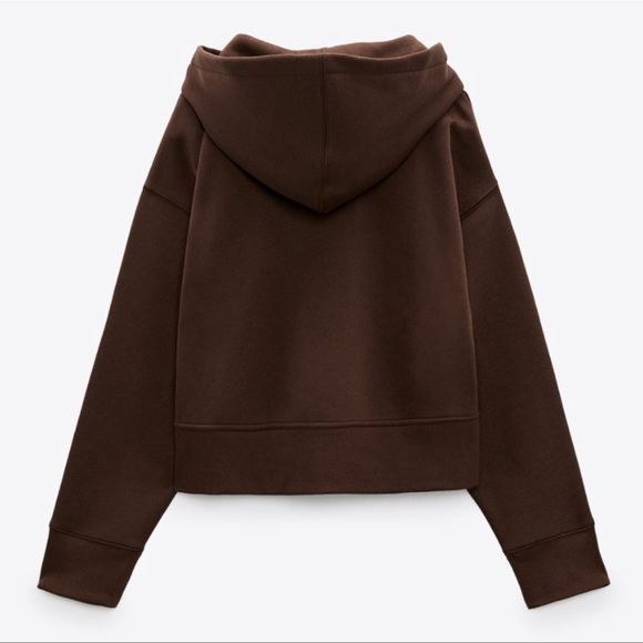 ZARA HOODED RIB SWEATSHIRT | SIZE: L | NWT - Picture 3 of 11